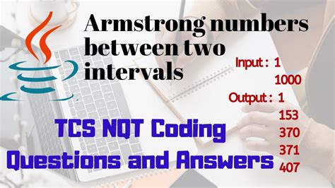 Armstrong Numbers Between Two Intervals Tcs Nqt Coding Problem Solved Youtube