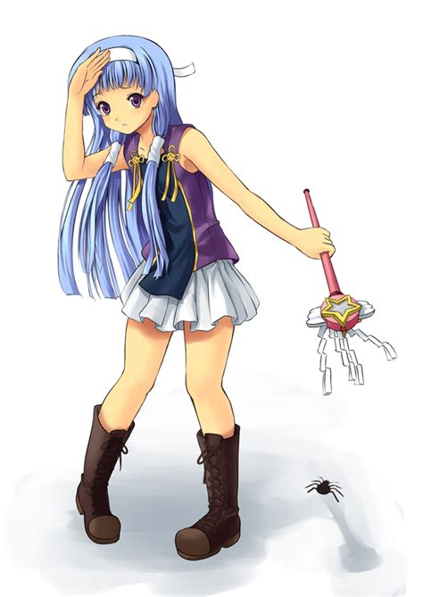 Safebooru Bad Id Bangs Blue Hair Blunt Bangs Hair Tubes Hairband