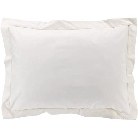 Taie D Oreiller Volant Plat 50 X 70 Cm Percale Uni Percaline Lin