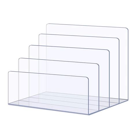 Hims Desktop File Organizer Multi Compartment File Holder Transparent