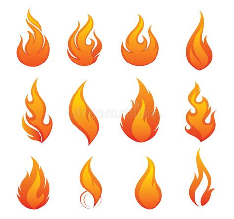 Fire Icon Set Stock Vector Illustration Of Background 41833444