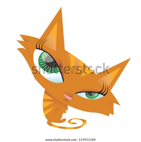 Cute Cat Looking Over Her Shoulder Stock Vector (Royalty Free ...