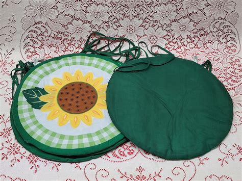 New Sunflower Chair Covers And Seat Cushions 8 Pcs Set Etsy