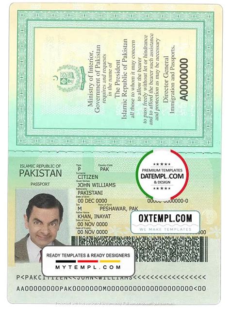 Pakistan Passport Template In PSD Format Passport Template Psd