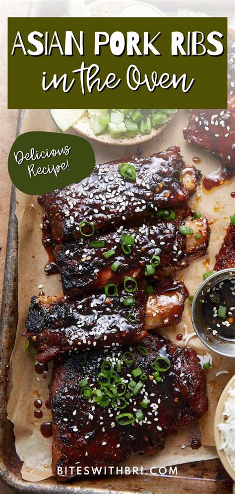 Sticky Asian Pork Ribs In The Oven Bites With Bri Recipe Pork Rib Recipes Rib Recipes