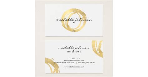 Luxe Faux Gold Painted Circle Designer Logo Business Card | Zazzle