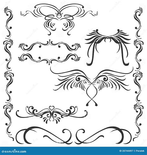 Wings Patterns And Frames Stock Vector Illustration Of Stylized