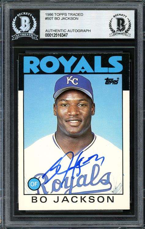 Bo Jackson Autographed Topps Traded Rookie Card T Royals