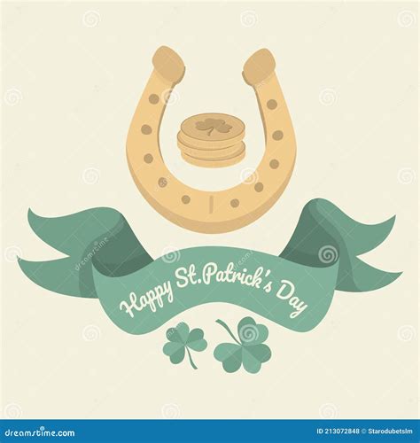 Set With Symbols Of St Patrick`s Day Stock Vector Illustration Of