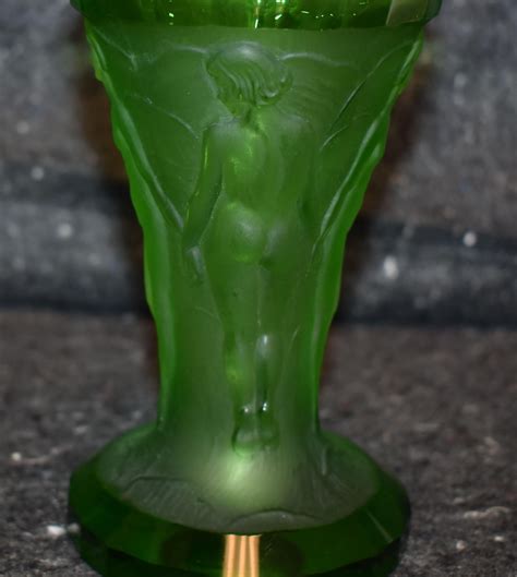 Art Deco Czech Ingrid Glass Line Nude Female Art Vase At 1stDibs Czech Nude Nude Czech