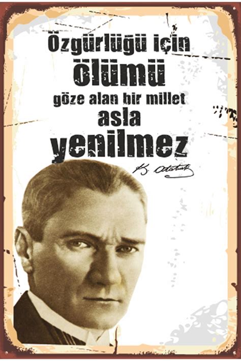 Hayat Poster Atatürk Diyor Ki Özgürlük Retro Ahşap Poster Fiyatı