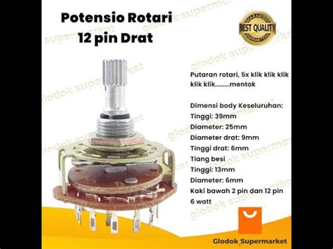 Potensio Rotari Pin Drat Saklar Rotary Klik Kaki X Switch Youtube