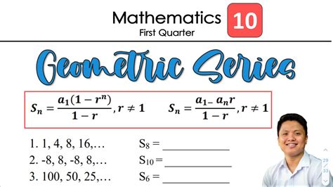 Geometric Series Geometric Sequence Mathematics Grade Youtube