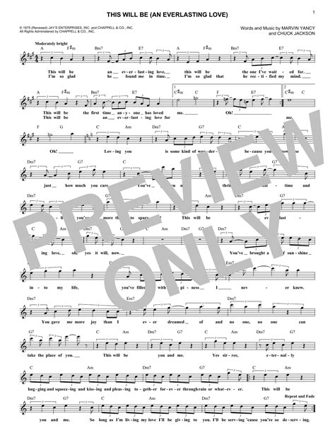 This Will Be An Everlasting Love By Natalie Cole Sheet Music For Lead