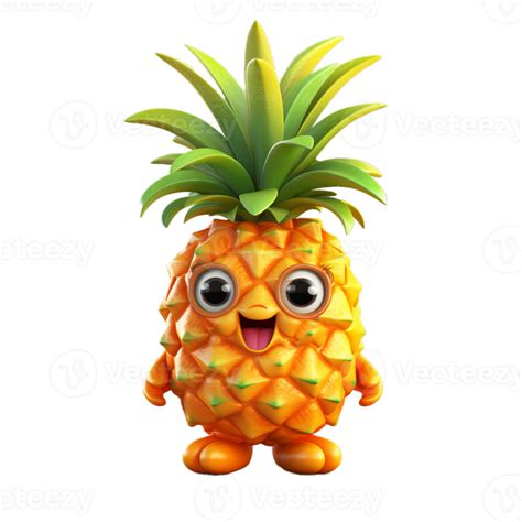 Ai Generated 3d Cute Pineapple Mascot 35930231 Png