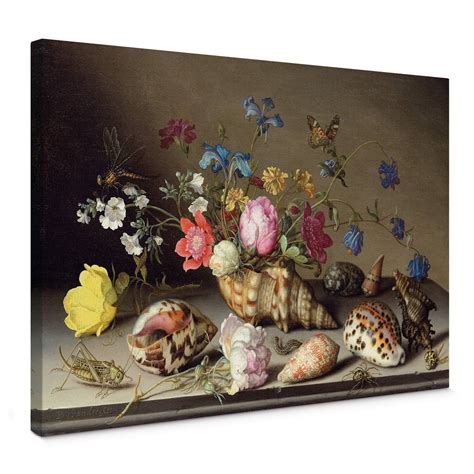 Canvas Balthasar Van Der Ast Bloemen Schelpen En Insecten Wall Art Nl