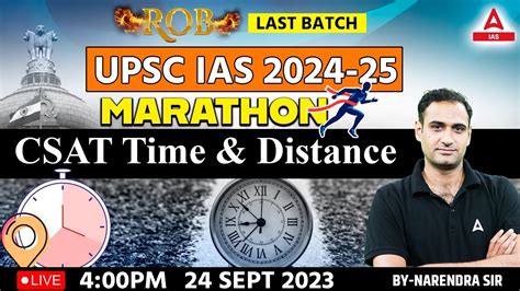 Csat Marathon Time Distance Math For Upsc Csat Maths