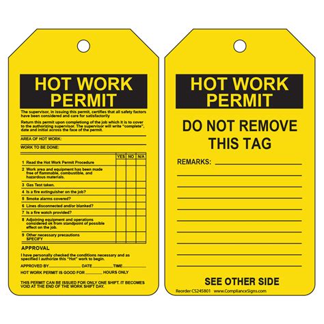 What Is A Hot Work Permit Online Nhvac