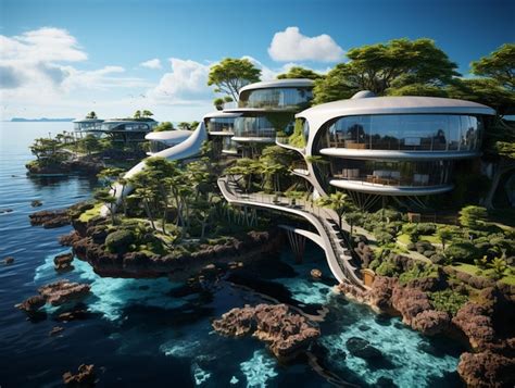 Premium Photo Futuristic House On A Cliff Overlooking The Ocean