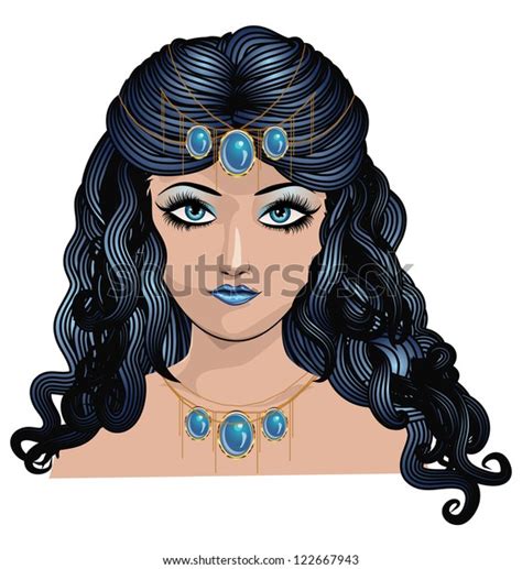 Illustration Fantasy Girl Portrait Blue Hair Stock Vector Royalty Free 122667943 Shutterstock