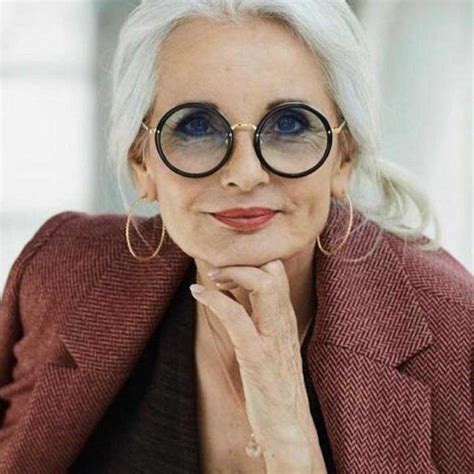 Grey Hair And Glasses Funky Glasses Eye Glasses Stylish Older Women