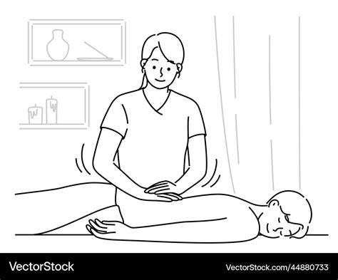 Woman Do Manual Massage For Client Royalty Free Vector Image