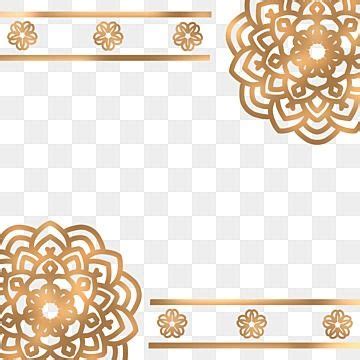 Islam Mandala White Transparent Islamic Frame Border Mandala Gold For