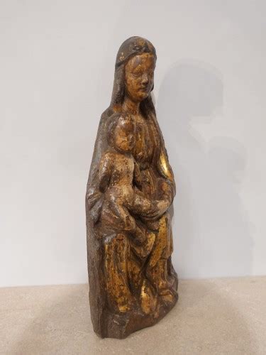 Vierge L Enfant En Majest En Bois Polychrome D Poque Xve Xie Au