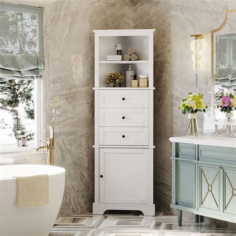 Wildon Home® Hylton Freestanding Linen Cabinet Wayfair