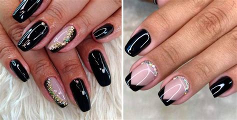 Modelos De Unha Em Gel Na Cor Preta - Unha Em Gel Preta Decorada – Unha Decorada Simples