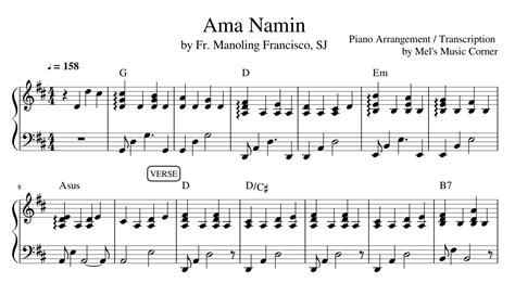 Ama Namin By Fr Manoling Francisco Sj Sheet Music Payhip