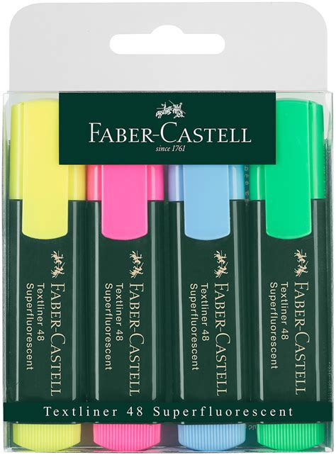 Faber Castell Textliner 48 Highlighter Assorted Colours Pack Of 4