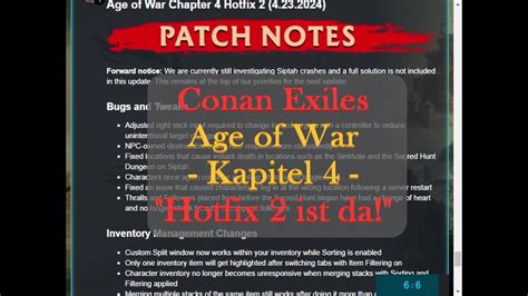 Conan Exiles Age Of War Kapitel Hotfix Ist Da Youtube