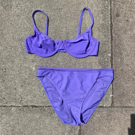 Y K Vintage Bikini In Purple High Leg Bikini With Depop