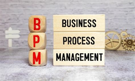 Premium Photo BPM Text Business Process Management On Wooden Cubes