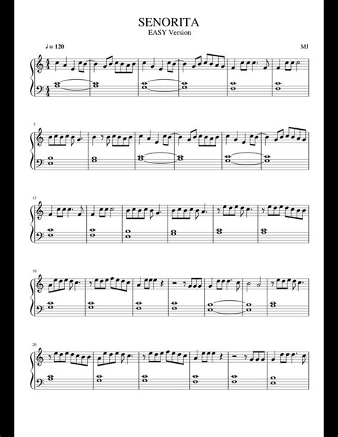 Senorita Sheet Music For Piano Download Free In Pdf Or Midi