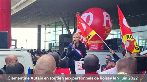 Soutien aux personnels de Roissy en grève Clémentine Autain