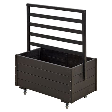 Jardinière avec treillis 88x48x105cm bois autoclave noir Leroy Merlin