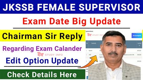 JKSSB Female Supervisor Exam Official Update 2024 Jkssb Supervisor