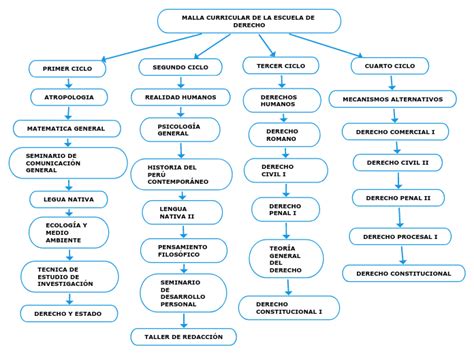 MALLA CURRICULAR DE LA ESCUELA DE DERECHO Mind Map