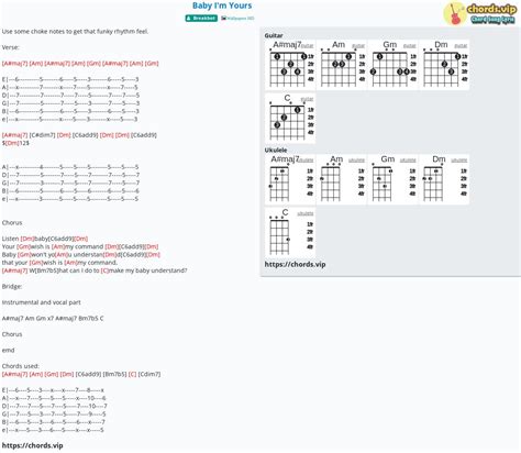 Chord: Baby I'm Yours - tab, song lyric, sheet, guitar, ukulele ...