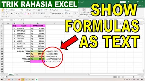 Cara Mudah Menampilkan Semua Rumus Excel Dalam Sel Trik Rahasia Excel