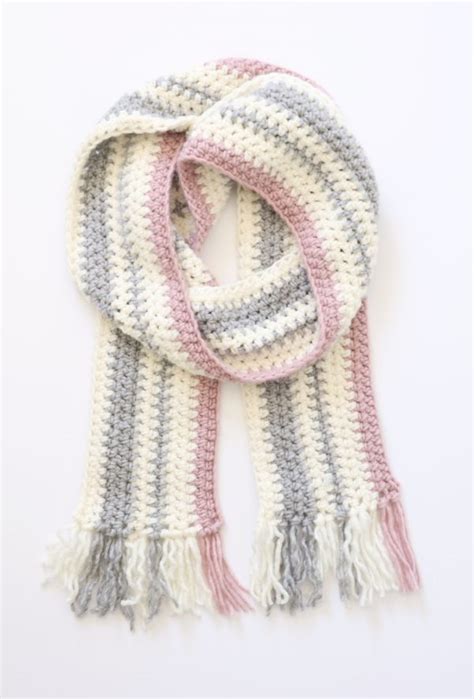 Crochet Striped Scarf Pattern