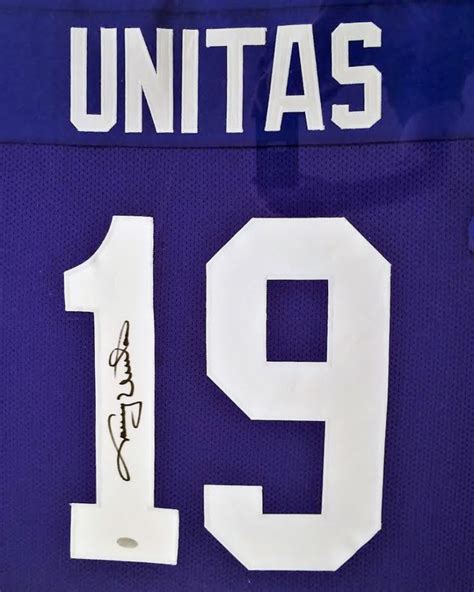 Johnny Unitas Signed Colts 36x44 Custom Framed Jersey Mounted Memories