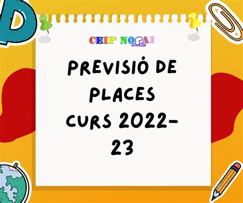 PREVISIÓ DE PLACES CURS 2022 23 CEIP Norai