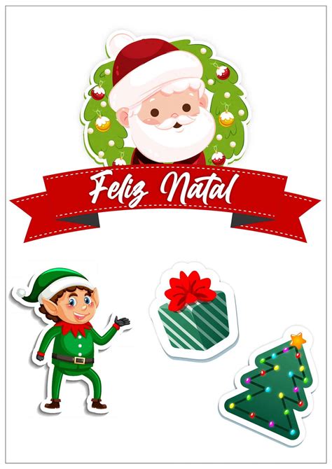 Topo Natalino Bolo De Natal Decorado Para Imprimir 6E7