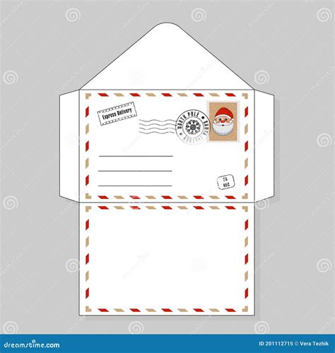 Una Carta Para Santa Claus. Sobre Con Sello Y Sello Del Polo Norte ...