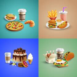 Cartoon Food Infographic Concept Royalty Free Vector Image