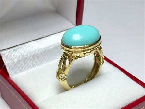 Vintage 1970's Turquoise Ring l 14KT Yellow Gold Ring l | Vintage rings ...