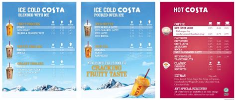 15+ Costa coffee menu image HD